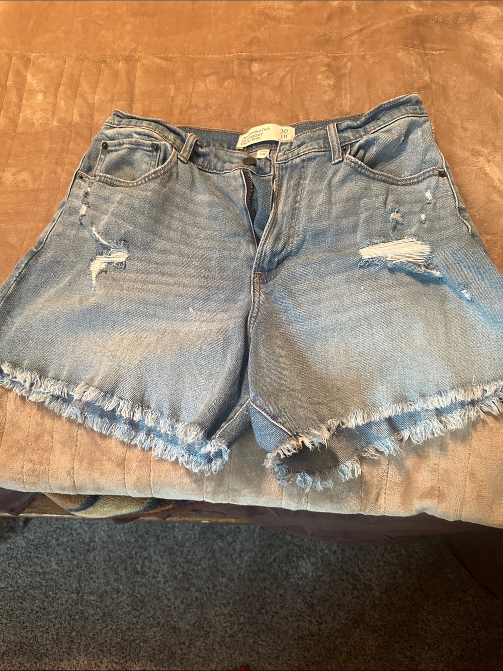 Abercrombie & Fitch Light Blue Ripped Denim Cutoff Shorts